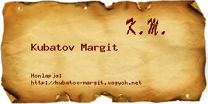 Kubatov Margit névjegykártya