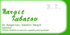 margit kubatov business card